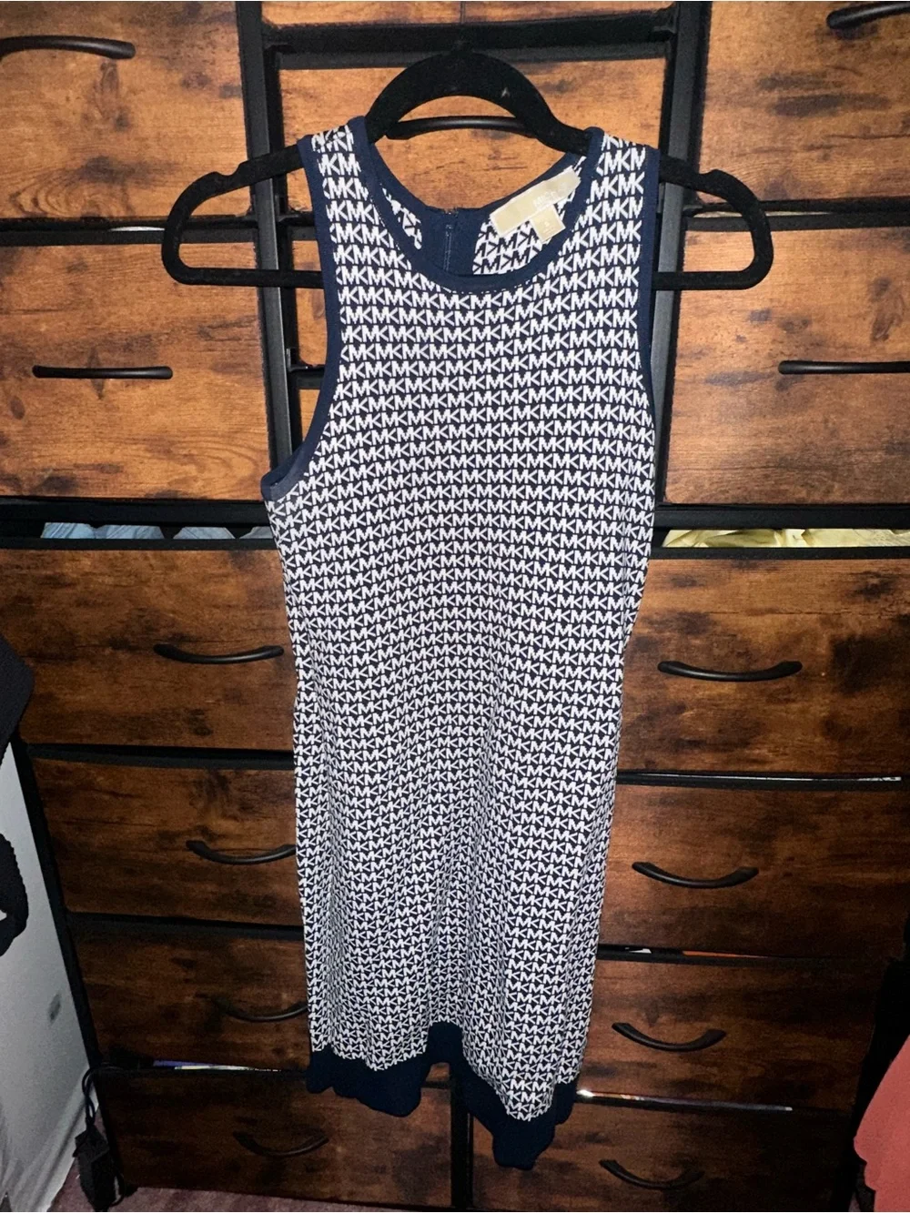 Michael Kors navy blue logo tank dress